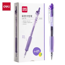 Caneta Gel Retrátil com Grip Colorida  - Ponta Bullet 0,5mm -  Roxa