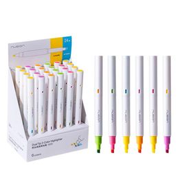 Marca Texto Nusign -  Ponta Cinzel 1,0-5,0mm - Azul - 5 Cores - Display 24 pcs