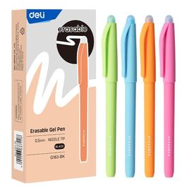 Caneta Gel Apagável - Ponta Agulha 0,5mm - Preta - 12 pcs