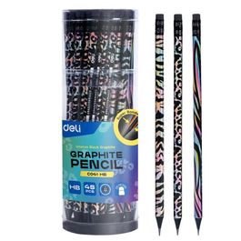 Lápis Grafite HB Redondo METÁLICO com Borracha - Sortido -  48 pcs