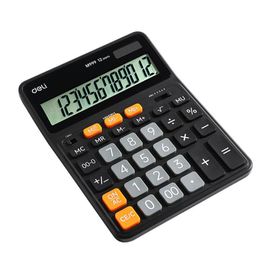 calculadora 12 Dígitos Dual Memo- Bateria e Solar - Preta  Extra Gran