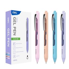 Caneta Gel Clip Retrátil Metálico - Ponta Bullet 0,5mm - Preta - 12 pcs