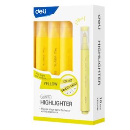 Marca Texto Triangular - Ponta Cinzel 1,0-4,0mm - Amarelo - 10 pcs