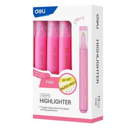Marca Texto Triangular - Ponta Cinzel 1,0-4,0mm - Rosa - 10 pcs