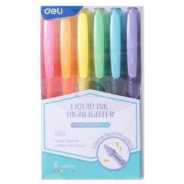 Marca Texto Tinta Líquida - Ponta Cinzel  - 6 cores/pcs
