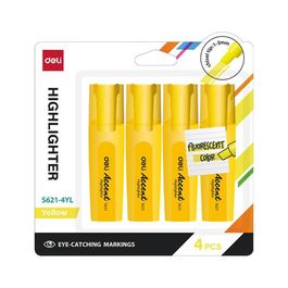 Marca Texto Accent - Ponta Cinzel 1,0-5,0mm - Amarelo - Blister 4 pcs