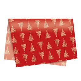 Papel Seda Lines Vermelho / Marfim / Ouro