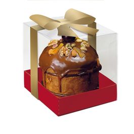 Caixa para Panetone Com Acetato Esplendor Vermelho