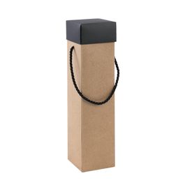 Caixa Vinho com Alca Liso Pardo / Preto