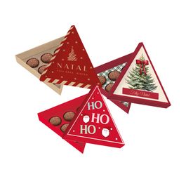 Caixa Árvore Para 6 Brigadeiros Sortido Natal Colorido