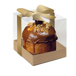 Caixa Para Panetone Com Acetato Esplendor Kraft Pardo