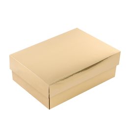 Caixa Retangular Com Tampa Petit Laminada Metalizada Ouro