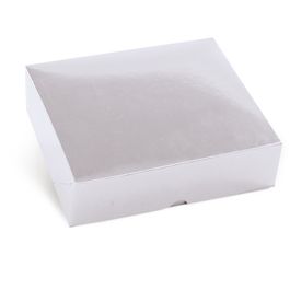 Caixa Retangular Tampa Fundo New Laminada Metalizada Prata
