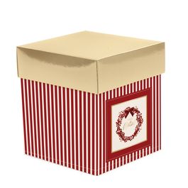 Caixa Panetone Quadrada Com Tampa Metalizada Berries