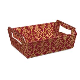 Cesta De Cartão Elite Arabesque Vermelho e Ouro