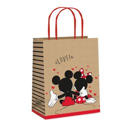 Sacola De Papel Romântica Mickey E Minnie Preto / Vermelho / Branco