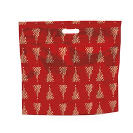 Sacola Laminada Metalizada Com Zíper Lines Vermelho / Marfim / Ouro