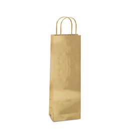 Sacola De Papel Liso Metalizado Ouro