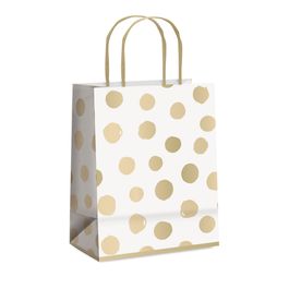 Sacola De Papel Big Ball Branco / Ouro