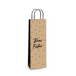 Sacola De Papel Lines Preto e Pardo