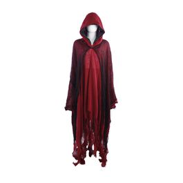 Capa Adulto com Capuz Noite de Halloween Vermelha