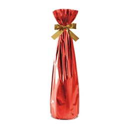 Saco Para Presente Metal Liso Vermelho