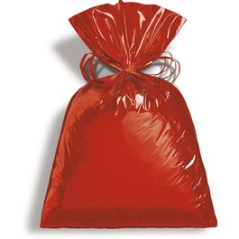 Saco Adesivado para Presente Metal Liso Vermelho