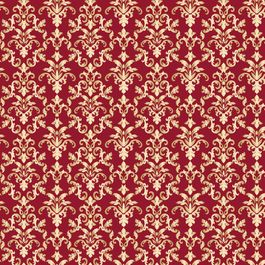 Saco Para Presente Metal Arabesque Vermelho  E Ouro
