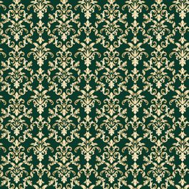 Saco Para Presente Metal Arabesque Verde E Ouro