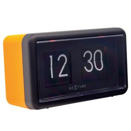 Relógio De Mesa Plástico Preto Laranja