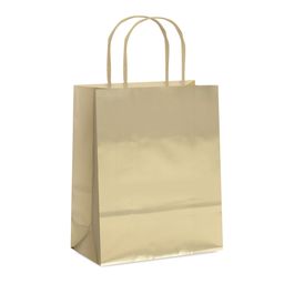 Sacola De Papel Liso Metalizado Ouro Fosco