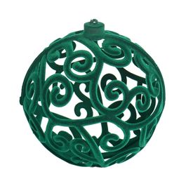 Enfeite Bola Flocada Verde Escuro