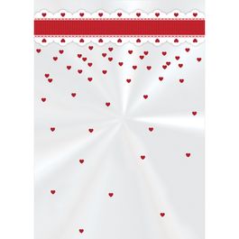 Saco Transparente Cute Heart Vermelho / Branco