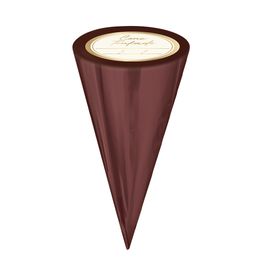 Kit Cone Festa Metalizado Com Etiqueta Liso Marrom
