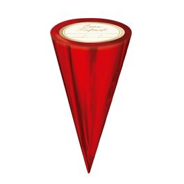 Kit Cone Festa Metalizado Com Etiqueta Liso Vermelho
