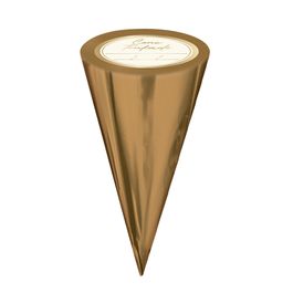 Kit Cone Festa Metalizado Com Etiqueta Liso Caramelo