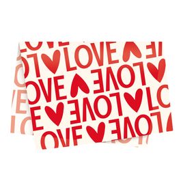 Papel Seda Love On Top Vermelho / Marfim