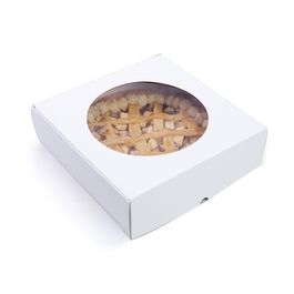 Caixas Para Tortas Com Visor Liso Branco