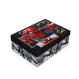 Caixa Retangular Com Tampa Spider Man Quadrinhos Colorido