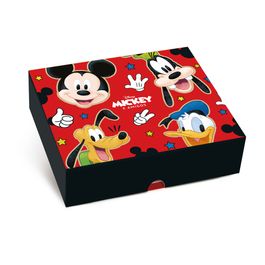 Caixa Retangular Tampa/Fundo New Mickey Stickers Colorido