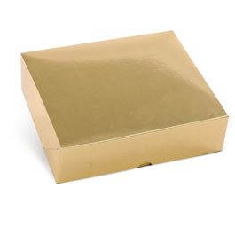 Caixa Retangular Tampa Fundo New Laminada Metalizada Ouro