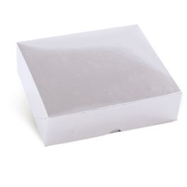 Caixa Retangular Tampa Fundo New Laminada Metalizada Prata