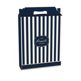 Caixa Maleta Retangular Vertical Royal Azul / Ouro