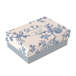 Caixa Retangular Com Tampa Petit Versalhes Azul Marfim