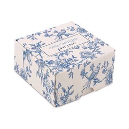 Mini Caixa Quad Tampa/Fundo Versalhes Azul E Marfim