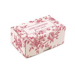 Mini Caixa Ret Tampa/Fundo Versalhes Vermelho E Marfim