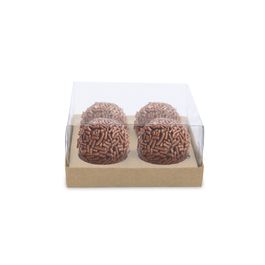 Caixas Para Brigadeiros E Bombons Prestige Cristal Kraft Pardo