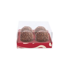 Caixas Para Brigadeiros E Bombons Prestige Cristal Duna Vermelho