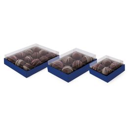 Caixas Para Brigadeiros E Bombons Com Tampa De Acetato Azul