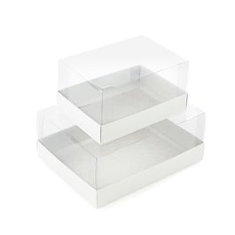 Cesta Com Tampa De Acetato Branco